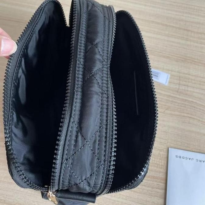 Grosir Original Marc Jacobs Quilted Nylon Double Zip Cosmetic Pouch Black