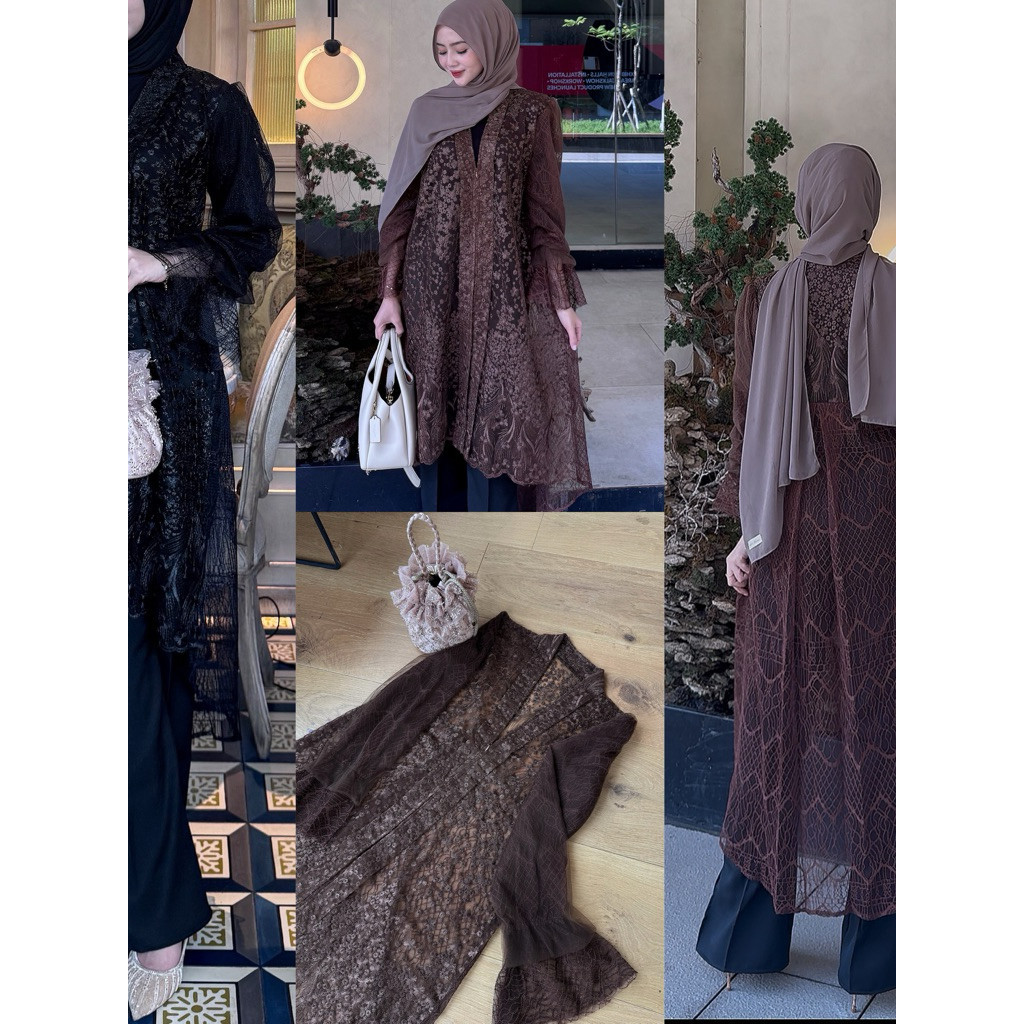 Brukat Kekinian // CUCI GUDANG | SUMAYA - outer chantily lace premium mix tule | outer brokat mewah 