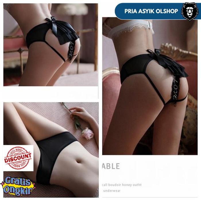 CELANA DALAM WANITA OPEN CROTCH RENDA SEXY TRANSPARAN G STRING LINGERIE THONG C108 BY PRIA ASYIK OLS