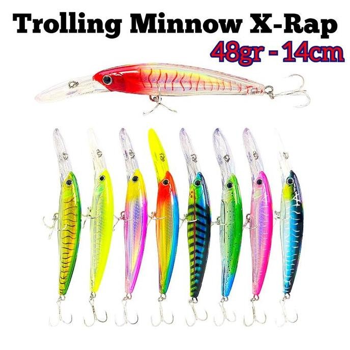 minnow trolling 14cm 48g x-rap umpan laut tenggiri gt marlin pelagic stok terbatas