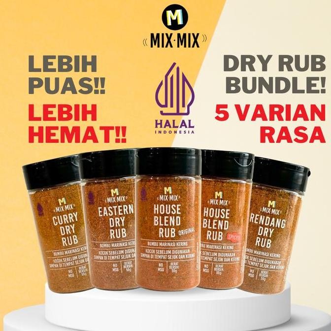 

DISKON! BUNDLE MIXMIX DRY RUB 5 TOPLES @55GR BUMBU MARINASI SERBAGUNA NO MSG