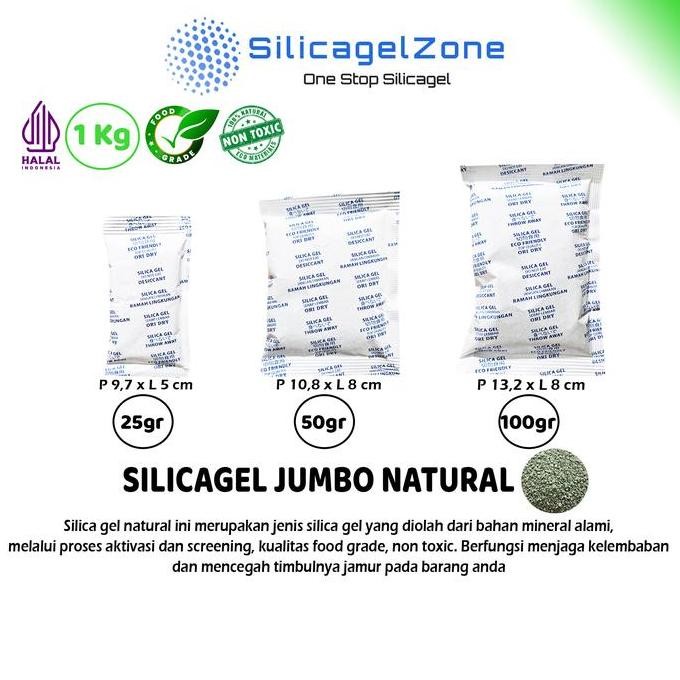 

New Silica Gel Jumbo Natural 1Kg Termurah Food Grade Aman Makanan