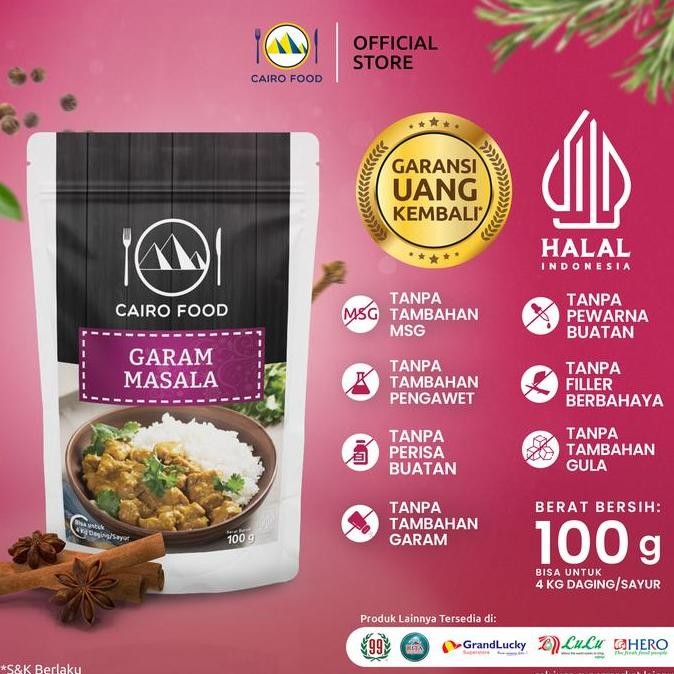 

DISKON! CAIRO FOOD BUMBU GARAM MASALA REMPAH KARI INDIA 100GR
