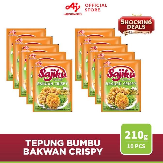 

DISKON! SAJIKU TEPUNG BUMBU BAKWAN CRISPY 210G - PAKET 10 SACHET