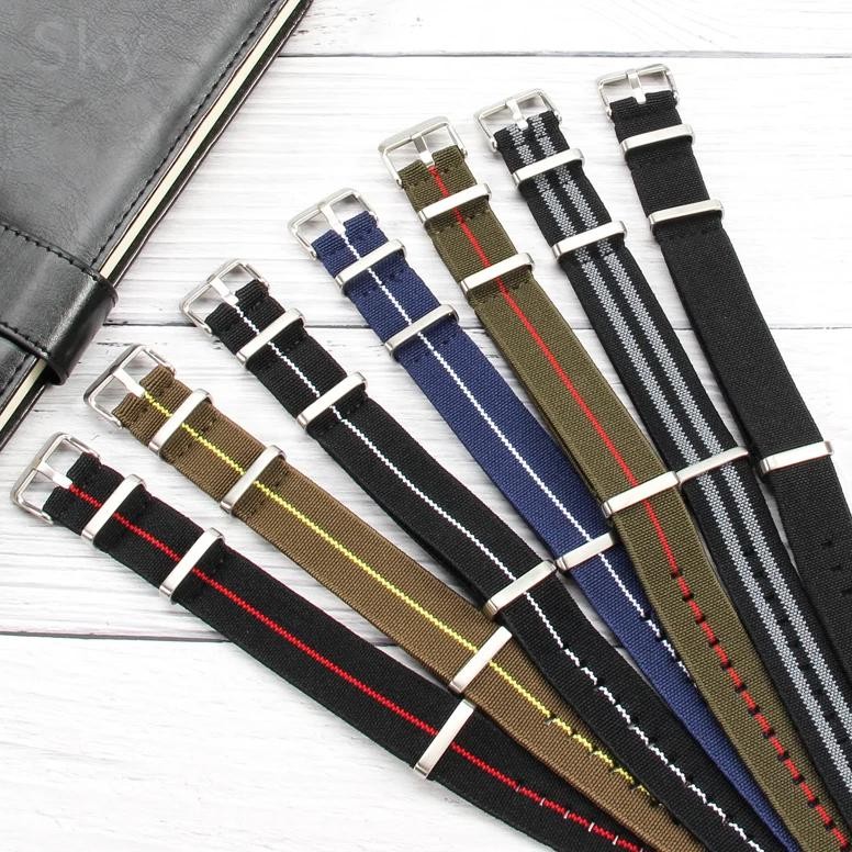 60'S French Army Watch Strap For Nylon Watchband For Rolex Seiko Tudor Rolex Black Green Water Ghost