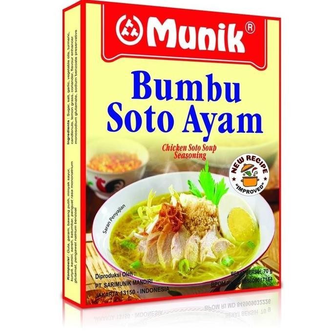 

DISKON! MUNIK BUMBU SOTO AYAM 70GR BUMBU MASAK INSTAN PRAKTIS ASLI INDONESIA