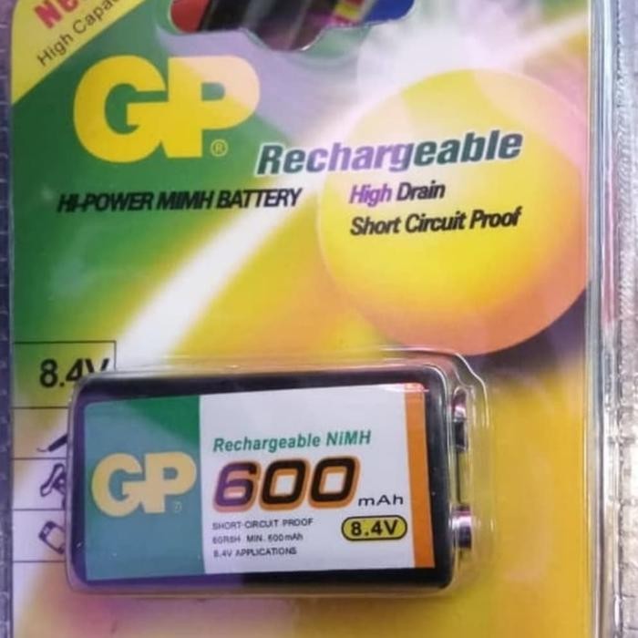 Sv Baterai Cas Kotak 9V Rechargeable Gp600 Batre