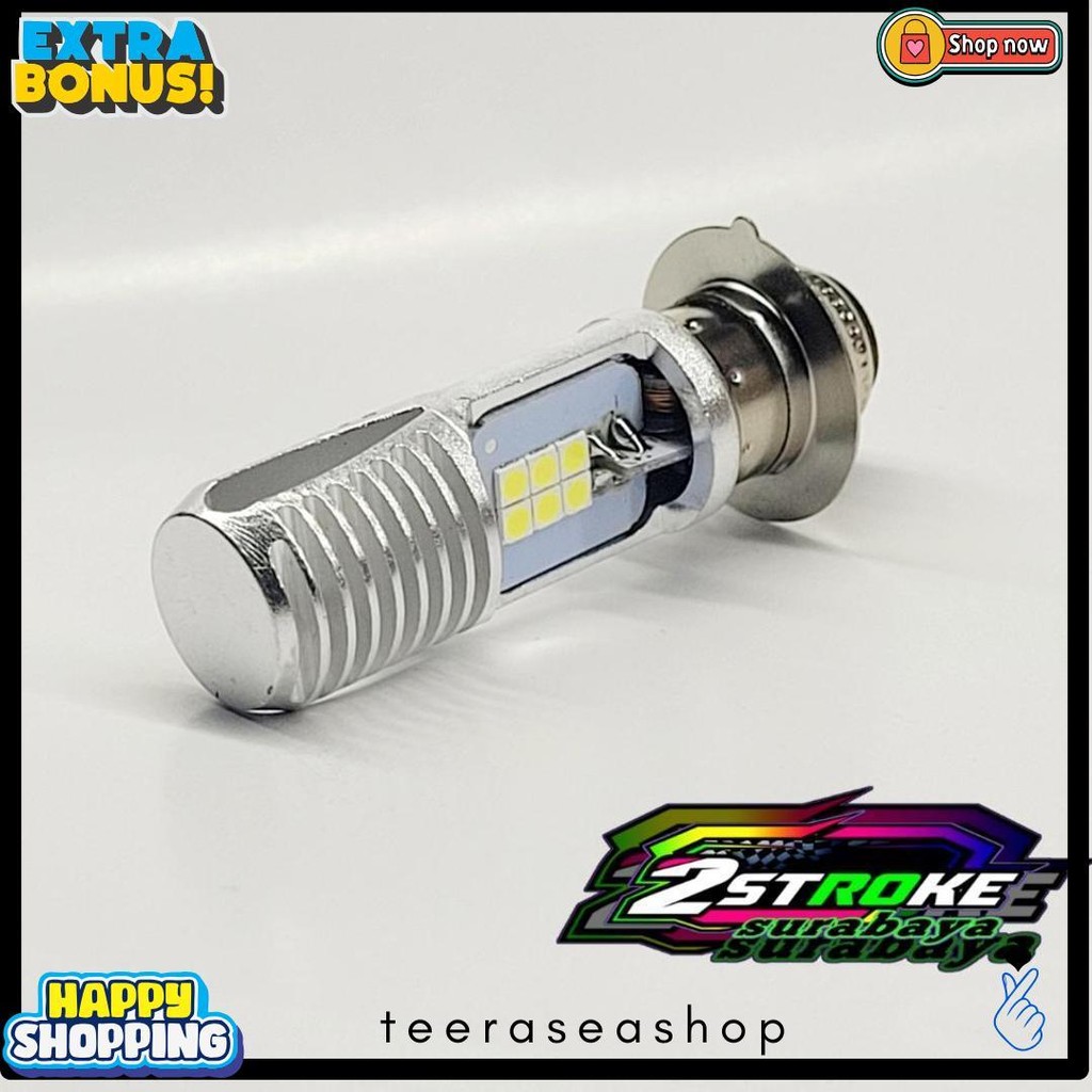 Lampu Depan Motor Jupiter Mx 135 Led Putih H6 Ac/Dc 12Volt M2B Pro Pengganti Dop/Bohlam Standart Fla