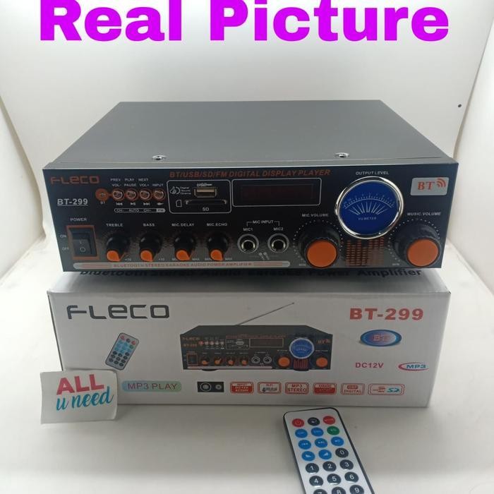 Power Amplifier Fleco BT-299 - Amplifier Karaoke - Amplifier Bluetooth