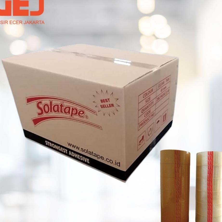 

1 Dus 72 Pcs Lakban Bening Coklat Solatape 45 Mm Khusus Gosend Grab