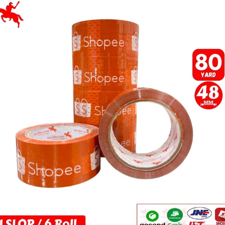 

Lakban Printing Oren Dan Putih 80Yardslop