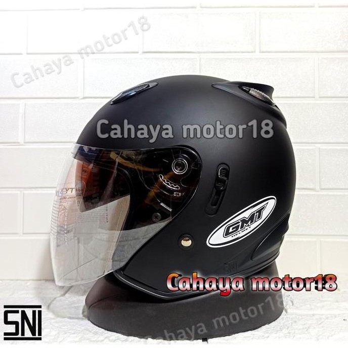 HELM GMT CENTRO DOUBLE VISOR BLACK DOF|MODEL INK CENTRO|MERK GMT