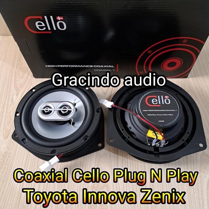 Speaker Coaxial 3way Cello Plug N Play Pintu Toyota Innova Zenix
