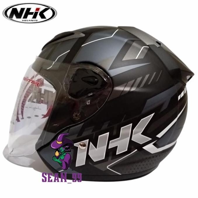 BEBAS ONGKIR - HELM NHK R6 PATROL BLACK DOFF SILVER ORIGINAL SNI