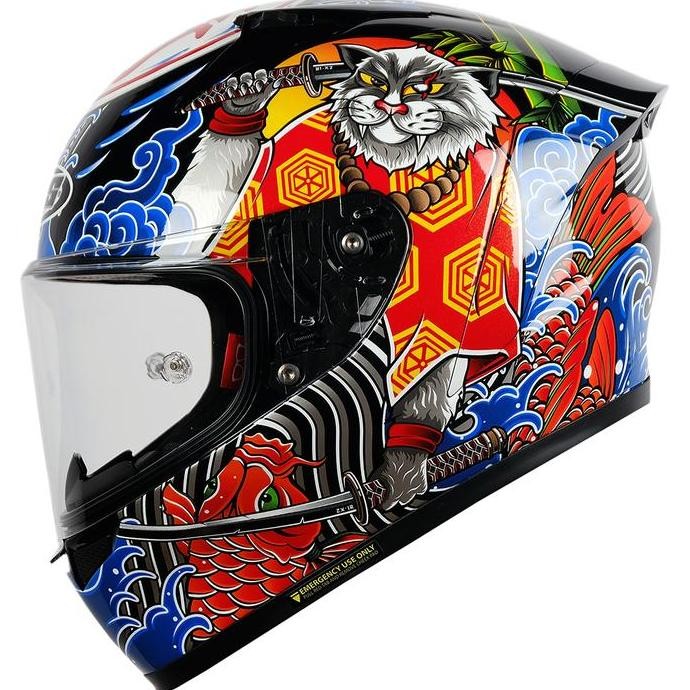 NEW NJS ZX-1R Fiberglass Bushido  (FREE PINLOCK) - Helm Fullface | NJS ZR | NJS Fullface | ZR Motif 