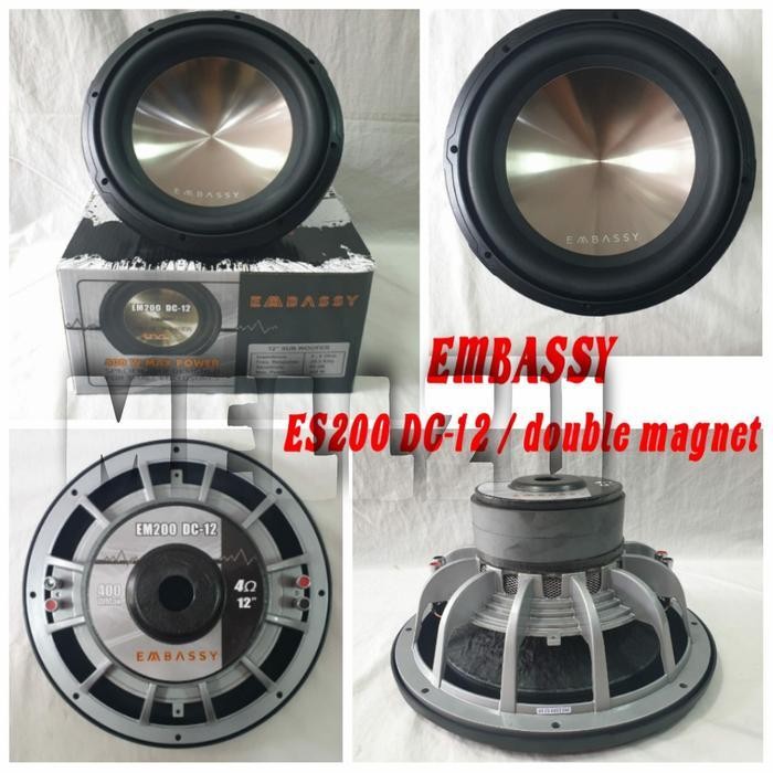 Subwoofer Embassy ES200 DC 12 Original Subwoofer 12 inch Double Magnet