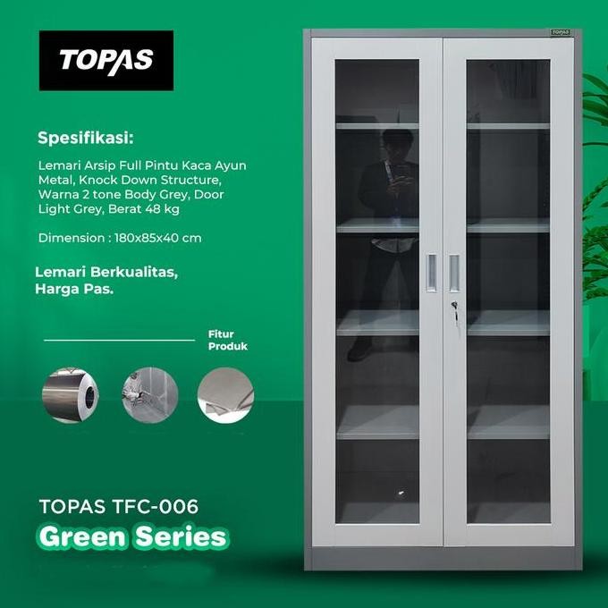 TERLARIS - Lemari arsip besi 2 pintu swing