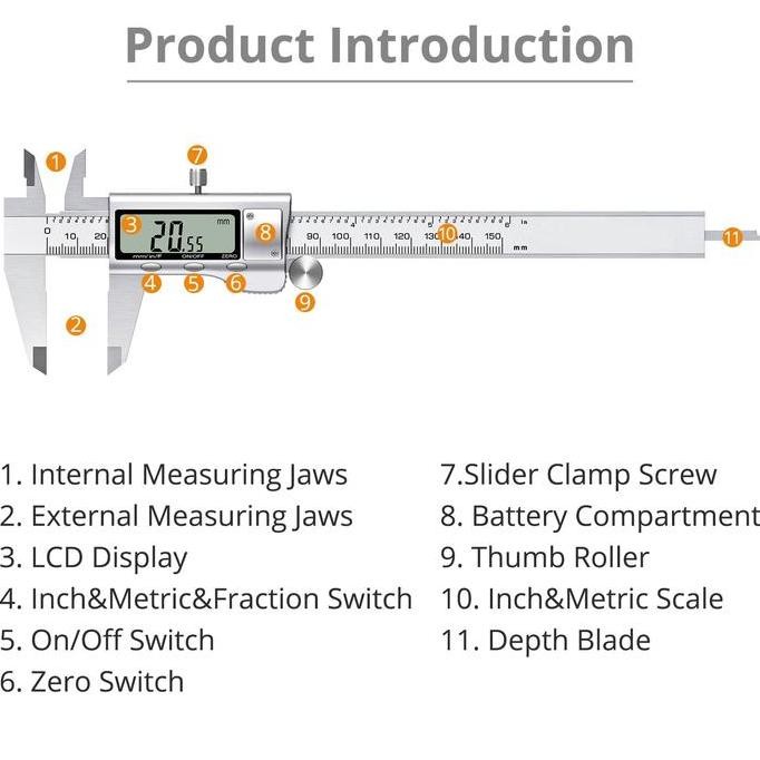 

Jangka Sorong Digital Lcd Vernier Caliper Micrometer 150Cm