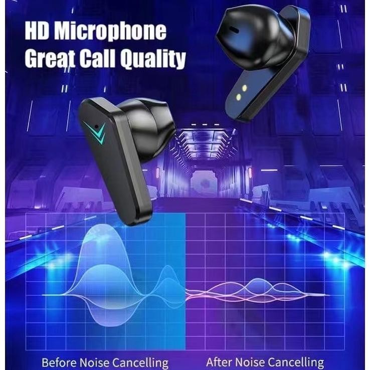 Lp_12 Jovitech Headset Bluetooth Gaming Tws X15 Bluetooth V5.2 Led Smart Display Headset Nirkabel - 