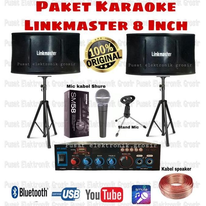 Paket Sound System Karaoke Speaker Linkmaster Amplifier Karaoke Rumah