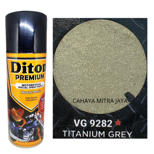 Pilox Diton Premium Titanium Grey VG 9282 Cat Semprot 400cc Warna Abu-Abu Metalik
