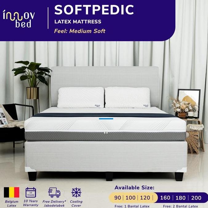 Kasur Latex Innovbed Softpedic Medium Soft Dengan Cooling Cover