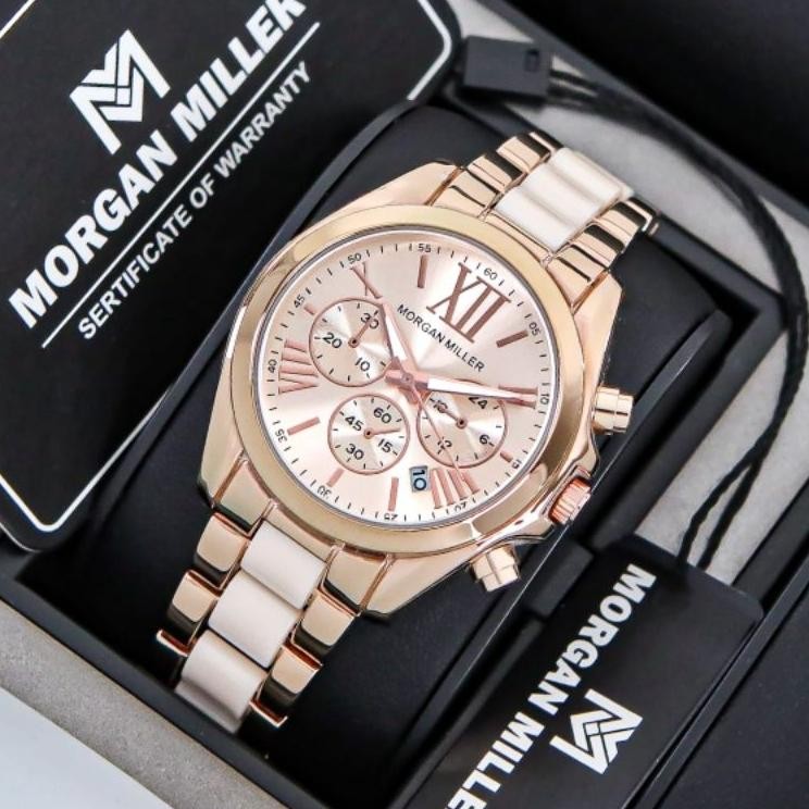 Morgan Miller Mm15 Jam Tangan Wanita Quartz Mika Keramik Rantai Stanliess Tahan Air Watches