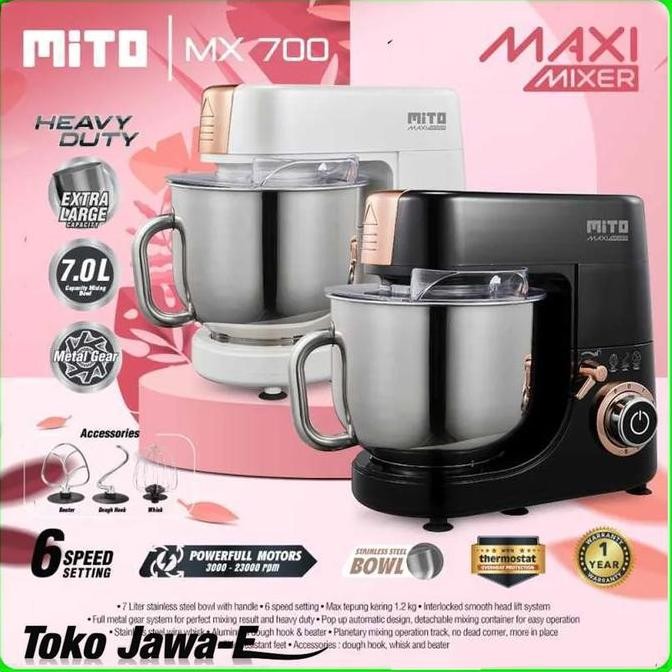 MITO MX700 Stand Mixer 7 Liter Mixer Roti & Kue Kapasitas Besar