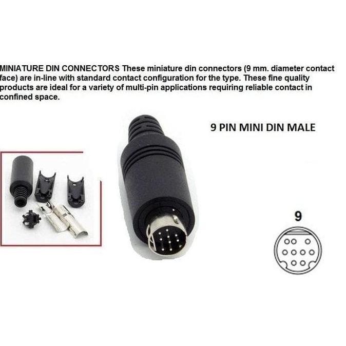 SIAP KIRIM CONNECTOR 9 PIN MINI DIN MALE | SOKET AUDIO VIDEO ELEKTRONIK