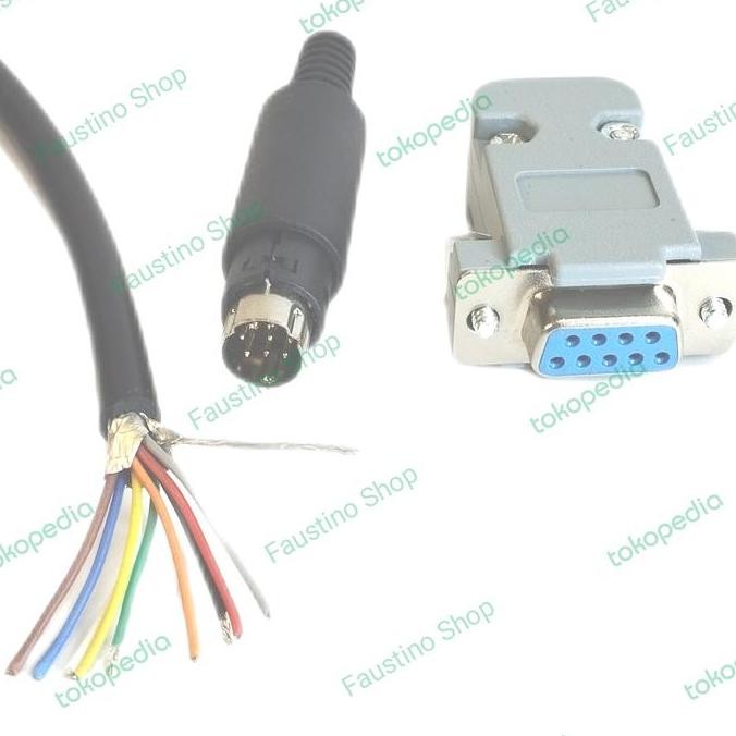 SIAP KIRIM MINI DIN 8PIN + DB9 + KABEL - INTERFACE CABLE KOMBO CONTROL
