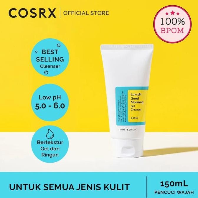 TERMURAH - BPOM COSRX Low pH Good Morning Gel Cleanser 20ml 50ml 150ml Travel Mini Sample Full Size