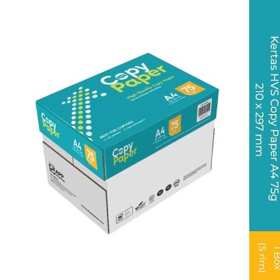 

NEW Kertas HVS Copy Paper A4 75 Gram - 1 Box isi 5 Rim