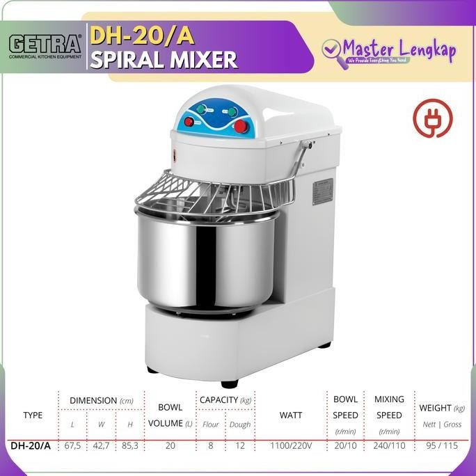 Getra Planetary Mixer B-20HJ 20 Liter Mesin Pengaduk Roti & Kue Profesional