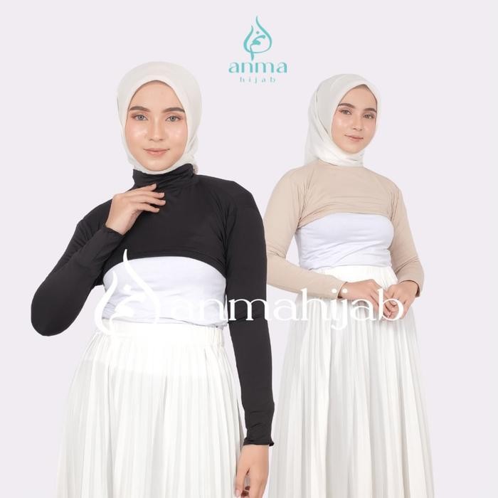Sz Manset Turtle Neck Croptop By Anmahijab | Manset Croptop Wanita | Manset Leher Jersey Premium