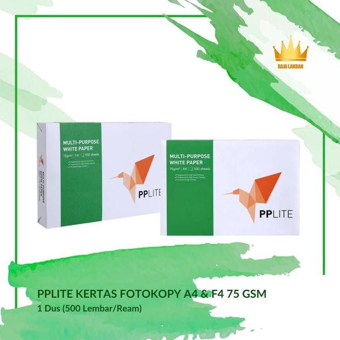 

BEBAS ONGKIR - Kertas HVS Fotokopi Fotocopy PPLITE A4 & PPLITE F4/ 75 Gsm/ 500 Lembar per Ream - DUS