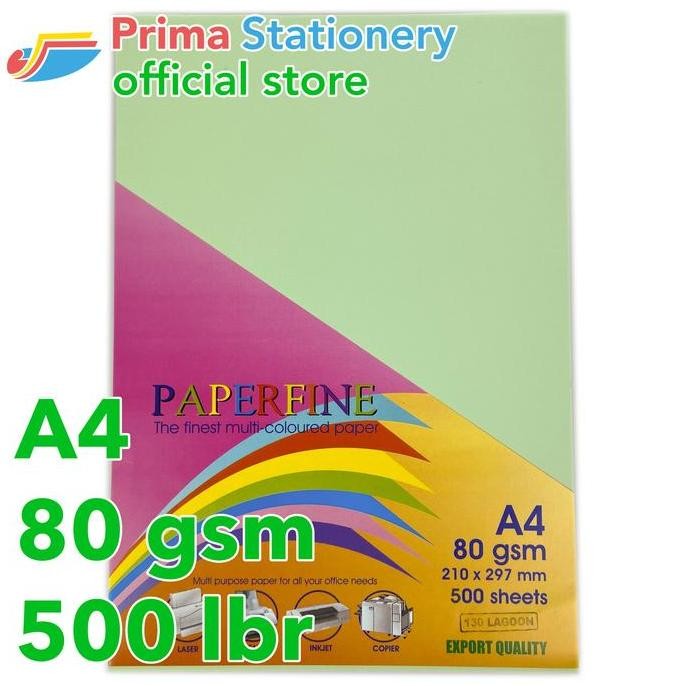 

TERLARIS - Paperfine Kertas HVS Warna A4 IT 130 Lagoon Rim isi 500 lbr [TC]