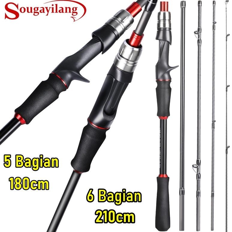 Terlaris Sougayilang 10-20Lb Joran Pancing 5/6 Bagian 180Cm 210Cm Spinning Casting Joran Bc