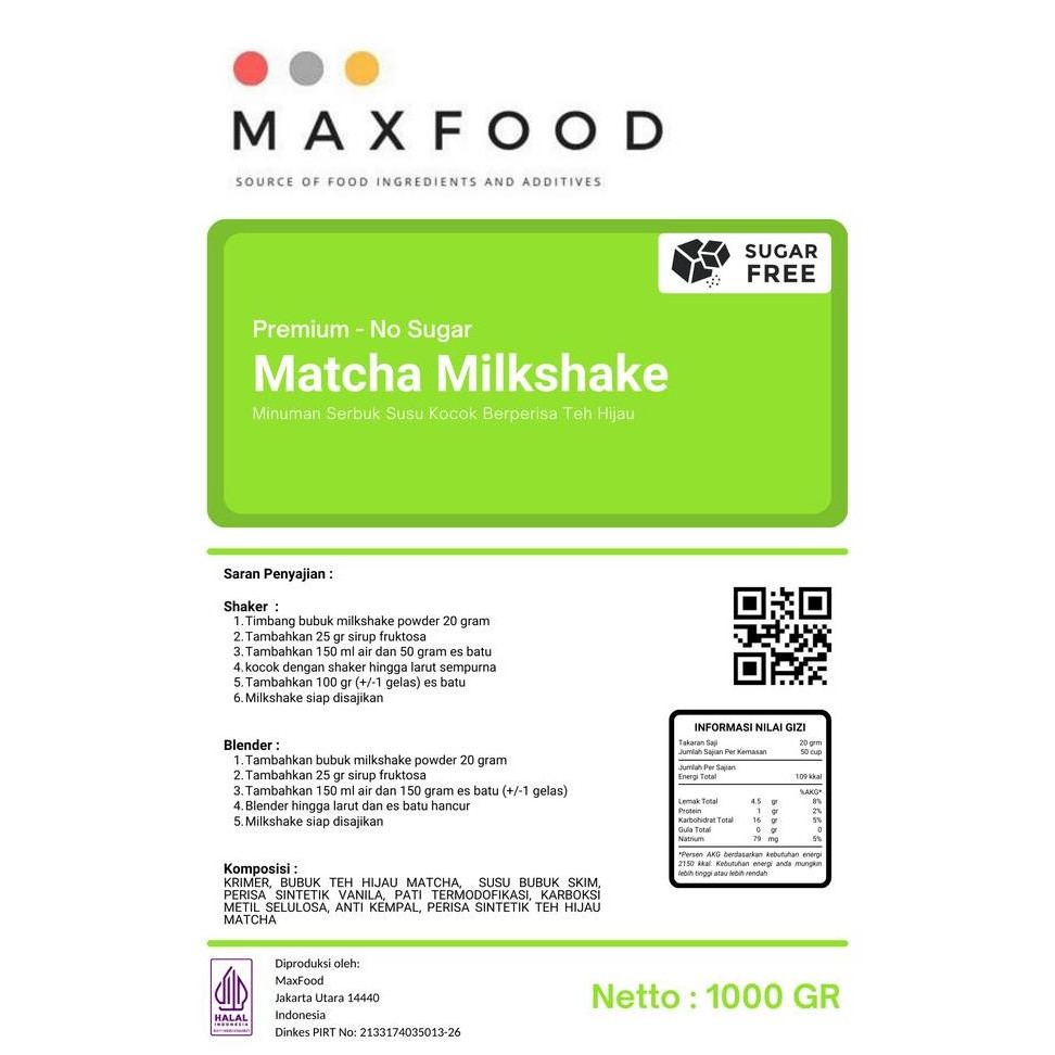 

Premium No Sugar - Matcha Tea/ Green Tea/ Bubuk Minuman Green Tea 1 Kg (Mine)