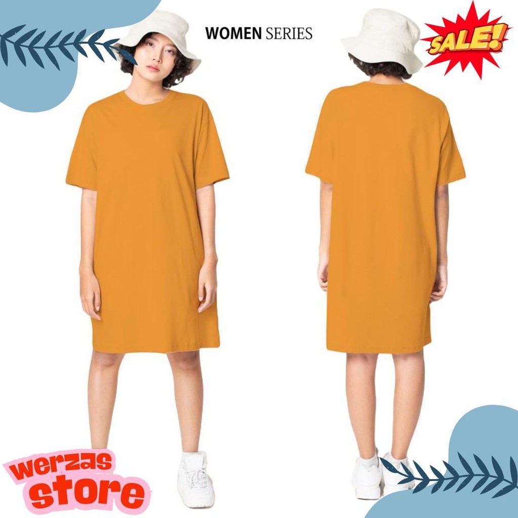 Baju Kaos Dress Wanita Lengan Pendek Dres Polos Wanita Oversize Jumbo Positif Merch Terlengkap Dan T