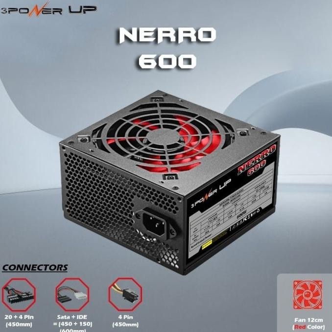 DF82 }} PSU Power 600w / 600 Watt NERO NERRO 600w