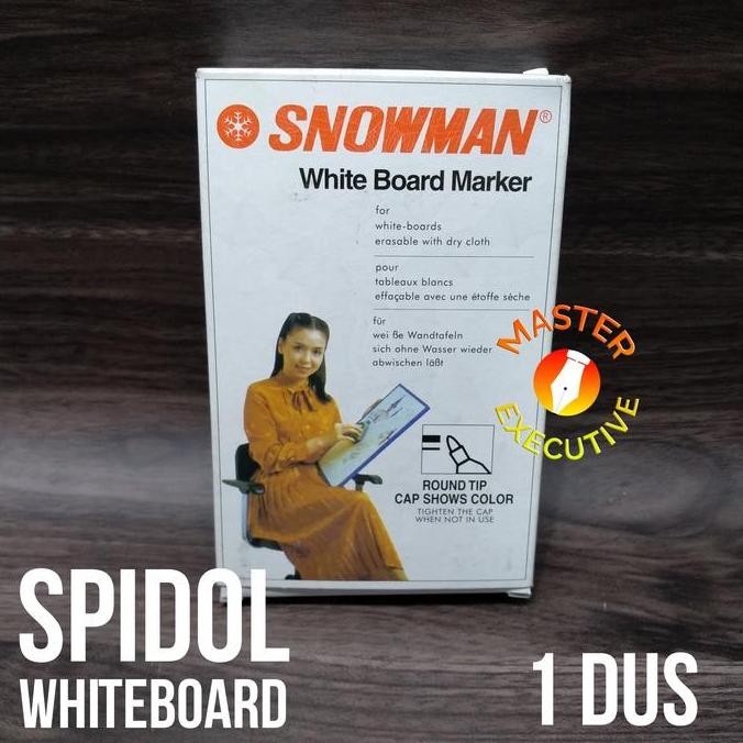 

Snowman Spidol White Board Marker Bg-12 Hitam Merah Biru Hijau / Dozen