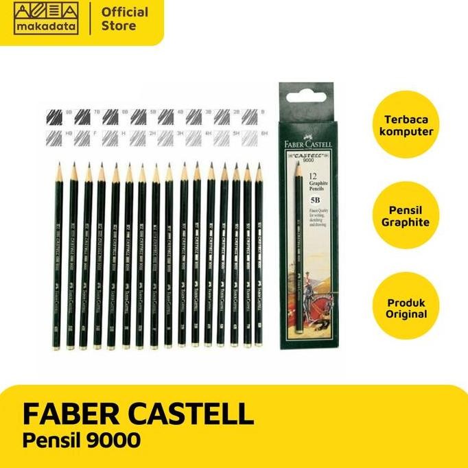 

Pensil Faber Castell 9000 Hb / 2H / 3H / 4H / 5H / 6H / B / F / H (1 Pack) Murah