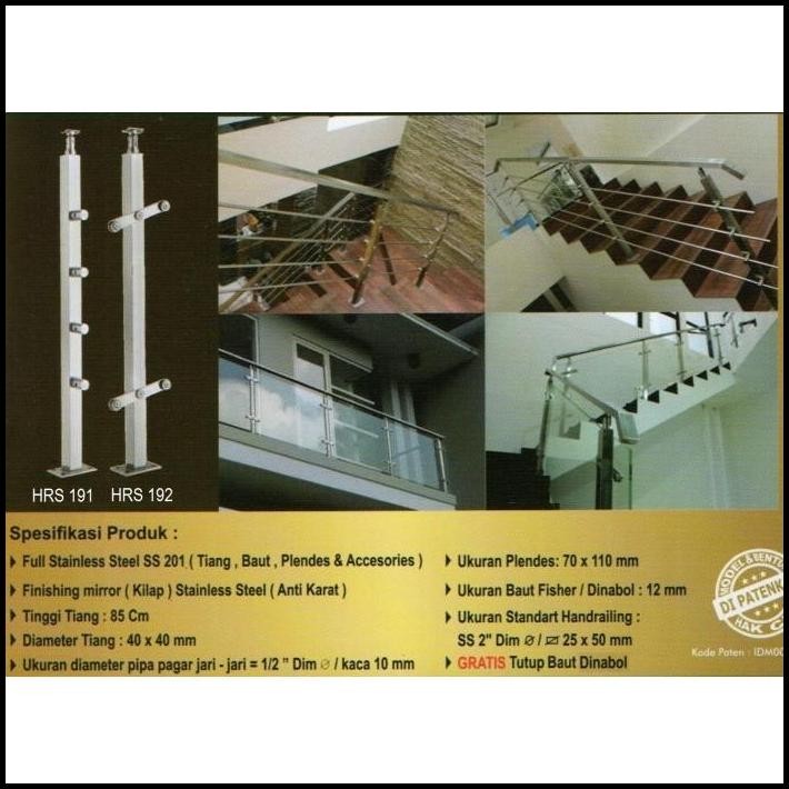 Tiang Railing Kaca Glass Railing Stainless Steel Railing