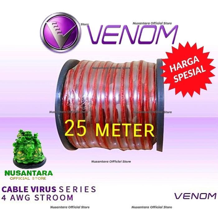 ORIGINAL VENOM 4 AWG KABEL STRUM ACCU POWER AUDIO MOBIL 25 METER 4AWG Car Terbaik Berkualitas