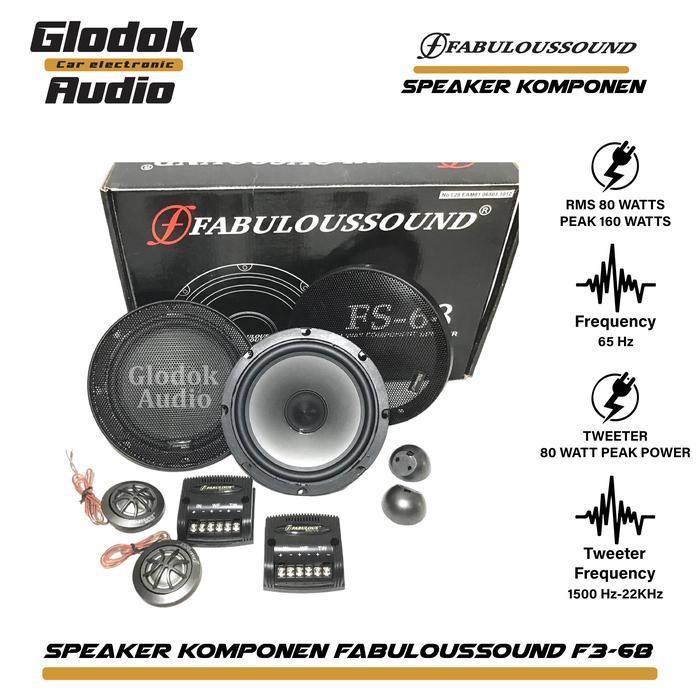 Speaker split Komponen  Fabulous sound FS 68 /Speaker 6,5 inch set Bass Terbaru Berkualitas