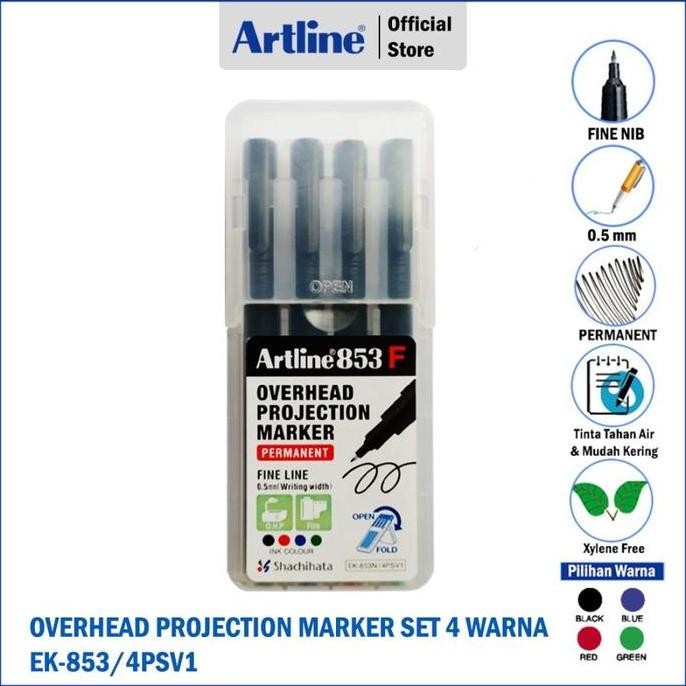 

Spidol Artline Permanent Overhead Projection Marker Ek-853N/4Psv1