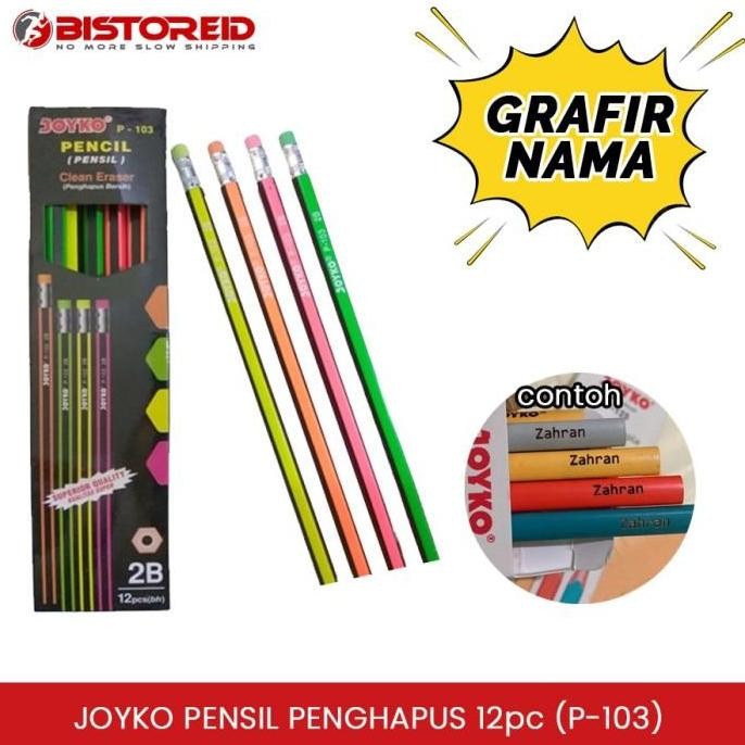 

[Grafir Nama] Joyko P-103 Pensil Penghapus 2B 1 Pak 12Pc