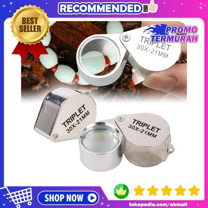 

Kaca Pembesar 30X Lipat Mini Magnifying Glass Pocket Portable Jewelers