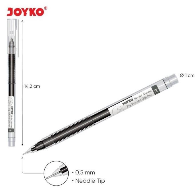 

1 Box Gel Pen Pulpen Pena Joyko Gp-347 Grandez 0.5 Mm - 12 Buah