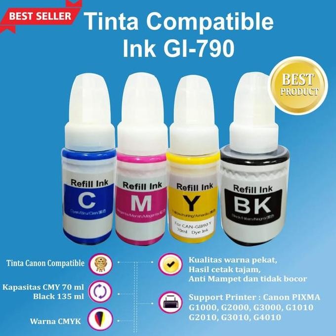 

1 Set Tinta Gi790 790 Refill Canon G1010 G2010 G3010 G4010 G1000 G2000